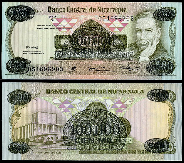100.000 córdobas sobre 500 córdobas
